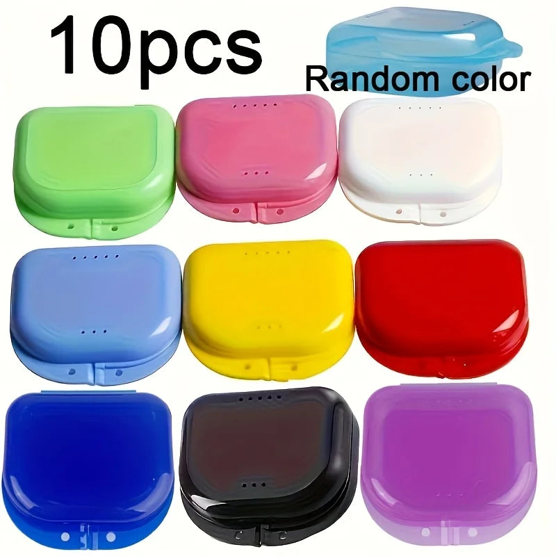 5/10Pcs Denture Bath Storage Box Fake Teeth Orthodontic Retainer Case Mouth Guard Container Plastic Organizer Oral Hygiene Tools