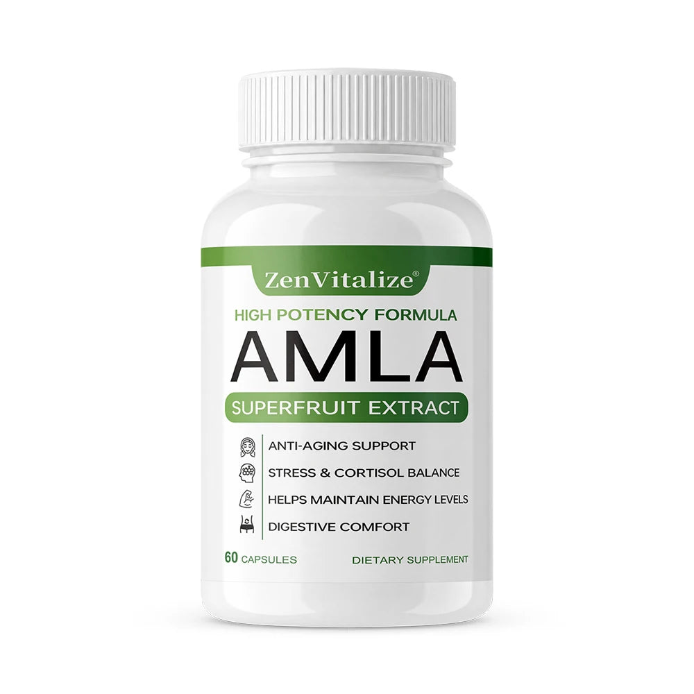 Organic Amla Capsules 1000mg, Antioxidant, Daily Immune, Rejuvenation, Digestive & Heart Wellness Support, Vegan