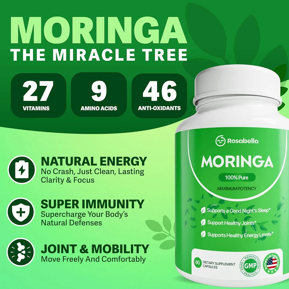 Pure RosaBella  Moringa Supplement - 90+ Essential Nutrients in Every Serving