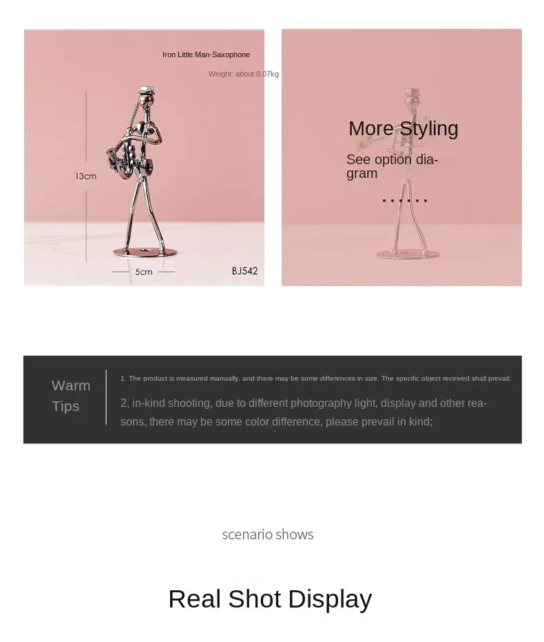 Metal Musician Guitar Player Statue Retro Sculpture Musical Instrument Little Iron Art Collectible Figurine Book Shelf Decor