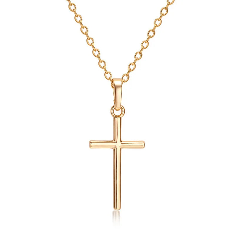 Rotatable Crown Rhinestone Cross Choker Necklace Earrings Rings for Women Minimalist Cross Chain Christian Jewelry Prayer Gift