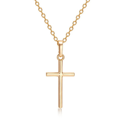 Rotatable Crown Rhinestone Cross Choker Necklace Earrings Rings for Women Minimalist Cross Chain Christian Jewelry Prayer Gift