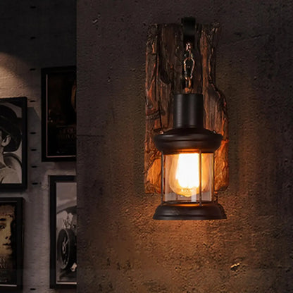 TimberGlow Rustic Wall Lantern