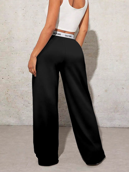 Women's Trousers Casual Loose Love Printed Webbing Women's Wide Leg Drag Pants Fashion Female Clothing