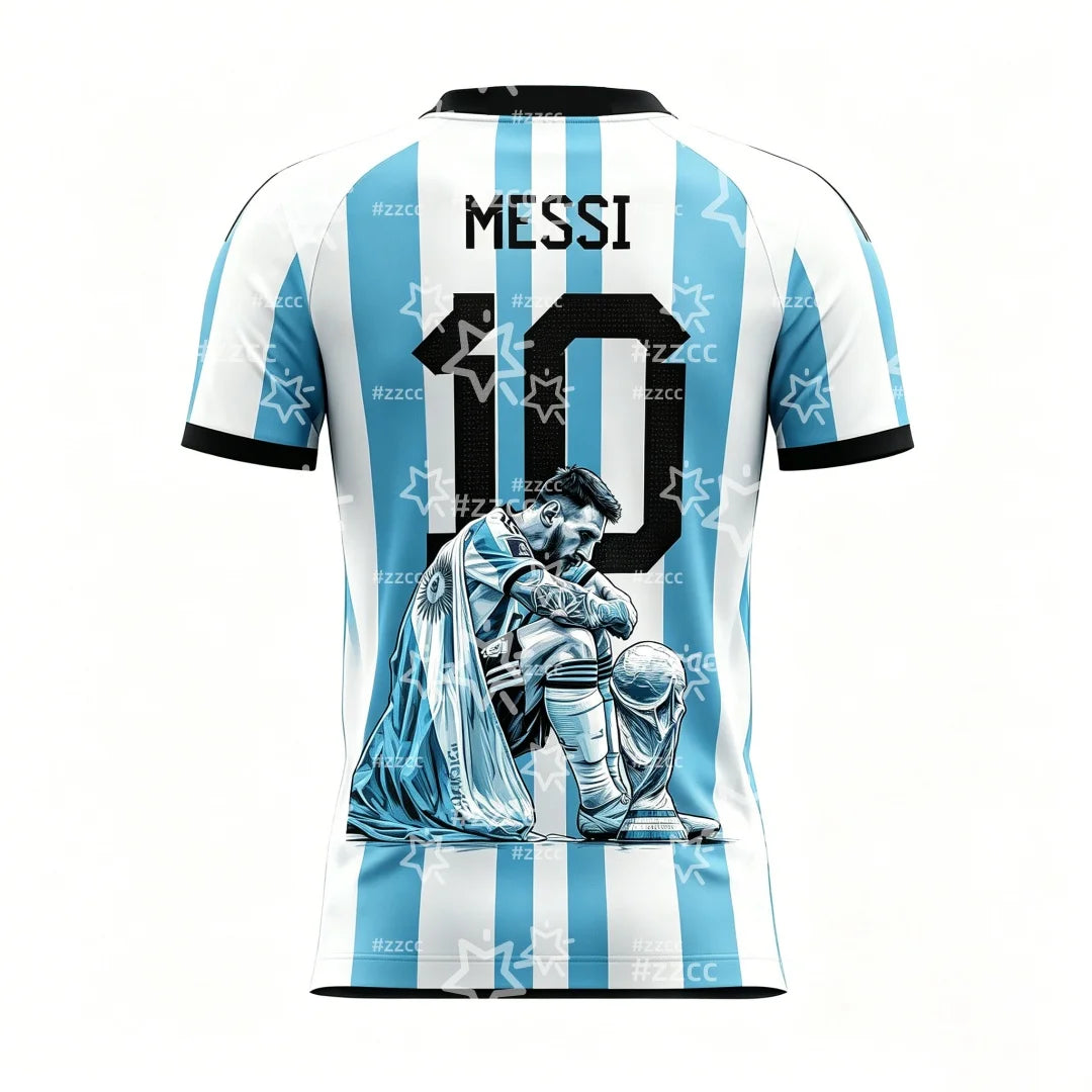 2026 Messi Argentina Team Football Jersey Match & Training Kit Summer Sports Men's T-Shirt Children's Clothing Tee Y2k Woman