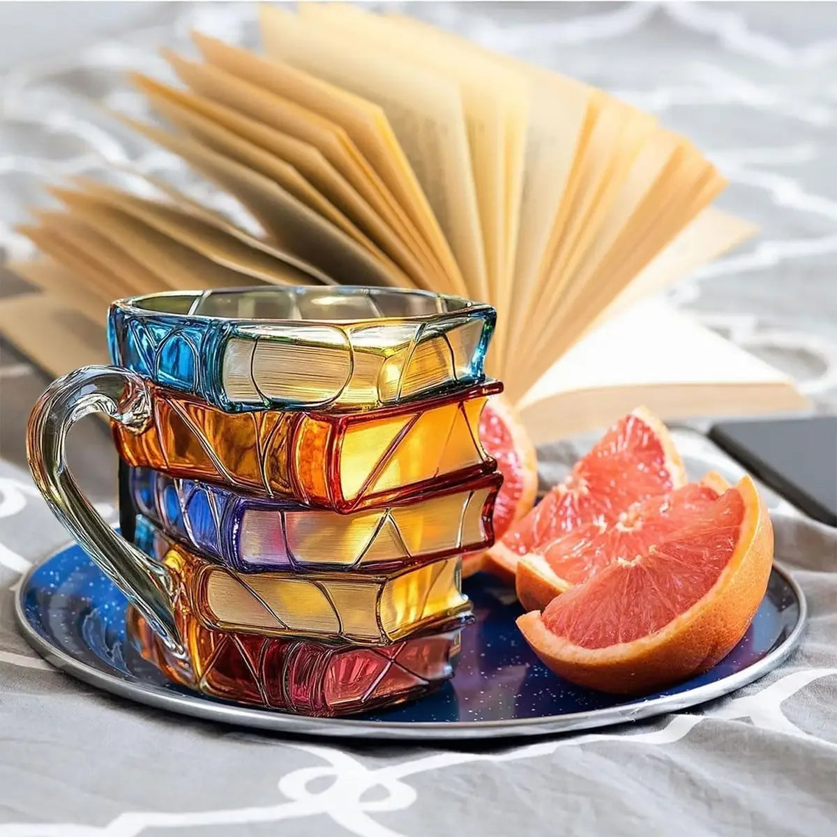Amber Arbor Painted Book Mug