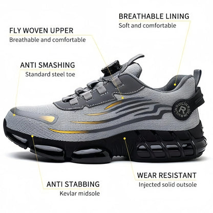 Indestructible Steel Toe Protective Safety Shoes Slip Resistant Abrasion Resistant Work Shoes Men Tough Comfortable Sneaker ﻿