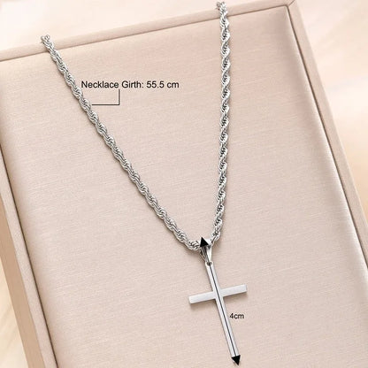New Stainless Steel Cross Pendant Necklace for Men Women Minimalist Gold Color Jewelry Male Female Necklaces Chokers Gifts 2025