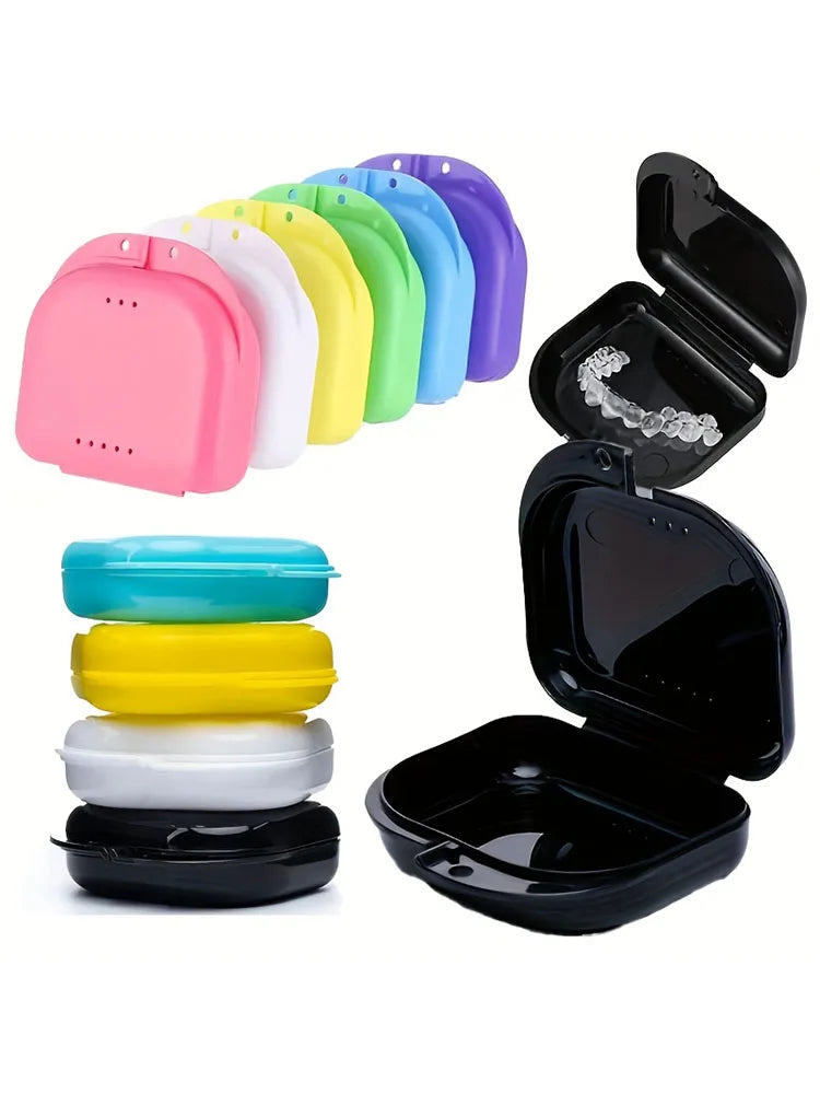 5/10Pcs Denture Bath Storage Box Fake Teeth Orthodontic Retainer Case Mouth Guard Container Plastic Organizer Oral Hygiene Tools
