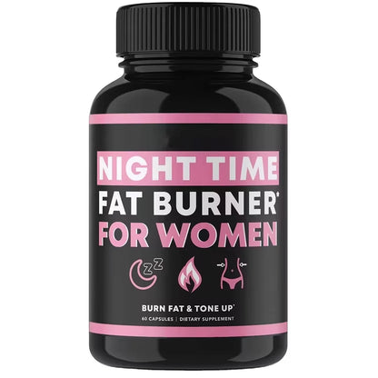 Night Time Fat Burner Supplement for Women, Belly Fat Burner & Tone Up Pills for Bloating & Metabolism, Appetite Suppressant