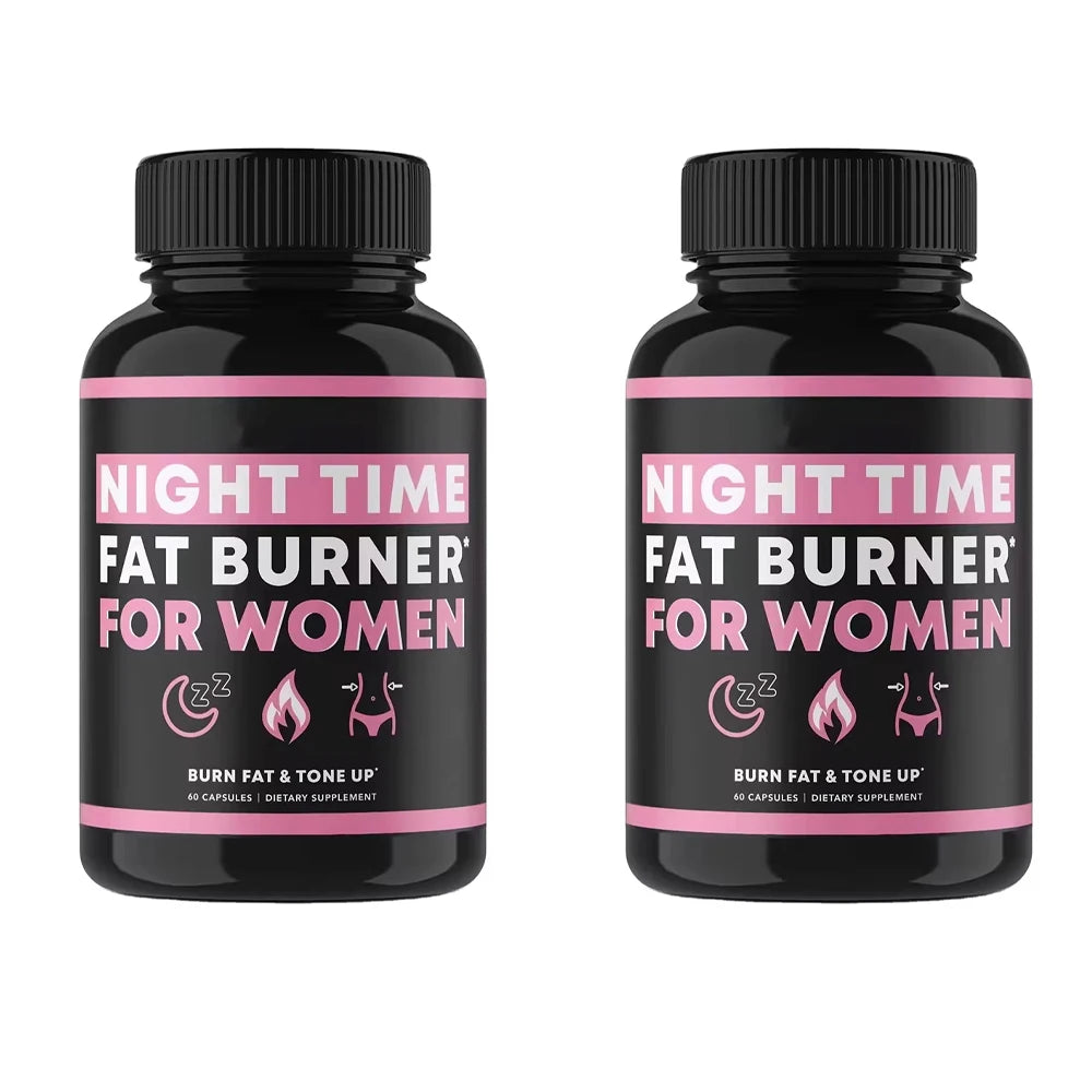 Night Time Fat Burner Supplement for Women, Belly Fat Burner & Tone Up Pills for Bloating & Metabolism, Appetite Suppressant