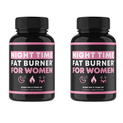 Night Time Fat Burner Supplement for Women, Belly Fat Burner & Tone Up Pills for Bloating & Metabolism, Appetite Suppressant