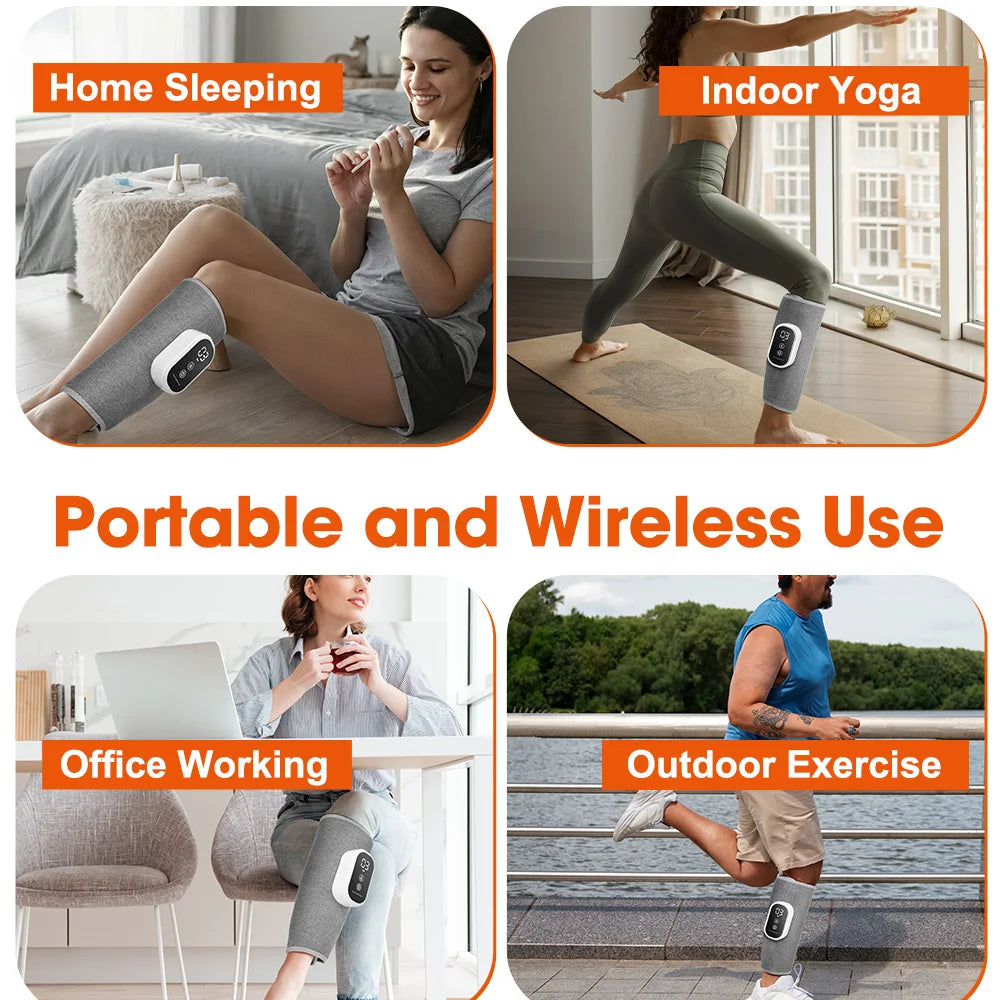 Wireless 360° Air Pressure Calf Massager Eletric 3 Mode Airbag Compresstion Leg Massage Foot Calf Muscle Relax Blood Circulation
