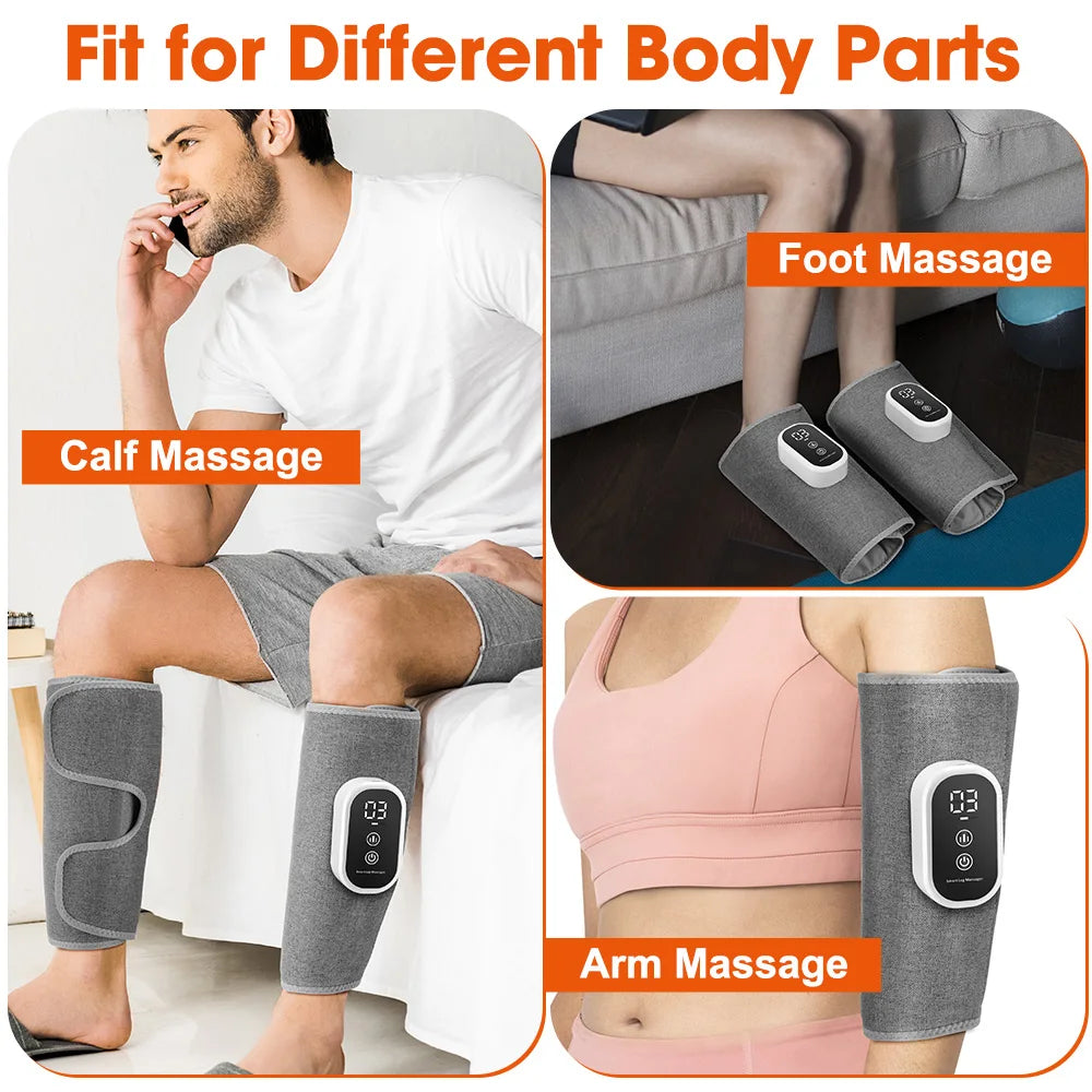 Wireless 360° Air Pressure Calf Massager Eletric 3 Mode Airbag Compresstion Leg Massage Foot Calf Muscle Relax Blood Circulation