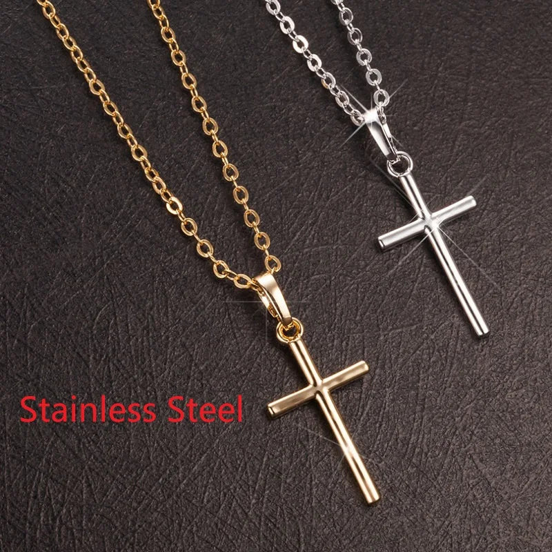 Rotatable Crown Rhinestone Cross Choker Necklace Earrings Rings for Women Minimalist Cross Chain Christian Jewelry Prayer Gift