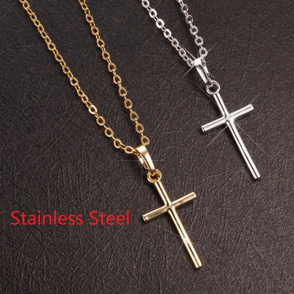 Rotatable Crown Rhinestone Cross Choker Necklace Earrings Rings for Women Minimalist Cross Chain Christian Jewelry Prayer Gift