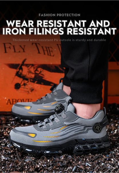 Indestructible Steel Toe Protective Safety Shoes Slip Resistant Abrasion Resistant Work Shoes Men Tough Comfortable Sneaker ﻿
