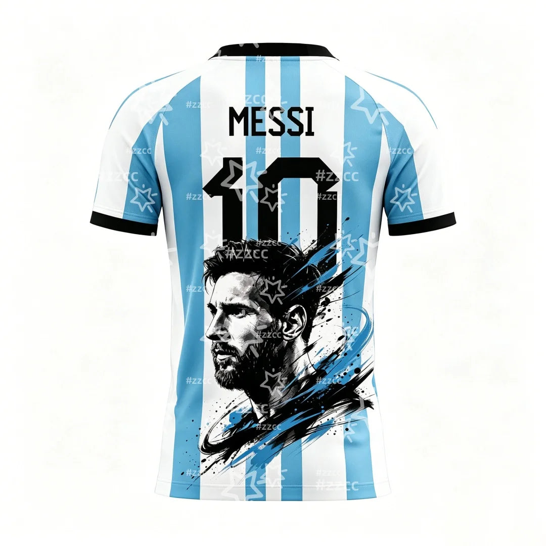 2026 Messi Argentina Team Football Jersey Match & Training Kit Summer Sports Men's T-Shirt Children's Clothing Tee Y2k Woman