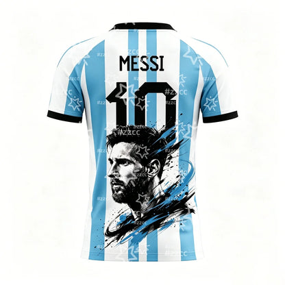 2026 Messi Argentina Team Football Jersey Match & Training Kit Summer Sports Men's T-Shirt Children's Clothing Tee Y2k Woman