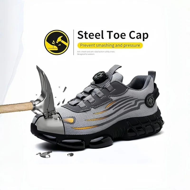 Indestructible Steel Toe Protective Safety Shoes Slip Resistant Abrasion Resistant Work Shoes Men Tough Comfortable Sneaker ﻿