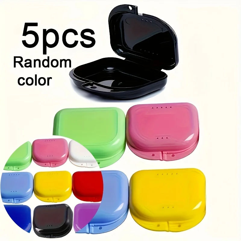 5/10Pcs Denture Bath Storage Box Fake Teeth Orthodontic Retainer Case Mouth Guard Container Plastic Organizer Oral Hygiene Tools