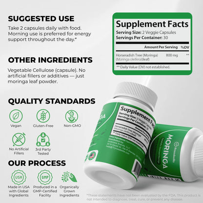 Pure RosaBella  Moringa Supplement - 90+ Essential Nutrients in Every Serving