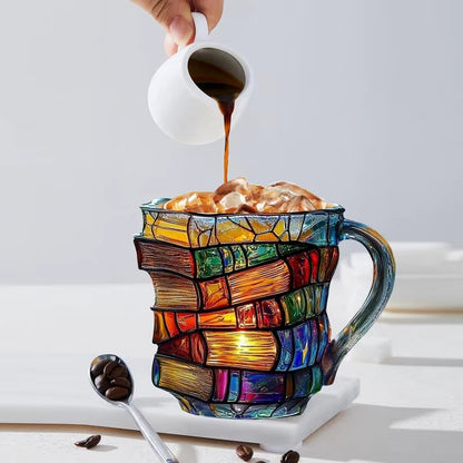 Amber Arbor Painted Book Mug